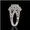 Image 3 : 3.93 ctw Certified Opal & Diamond Victorian Ring 14K White Gold - REF-149W3H