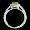 Image 2 : 1.6 ctw Certified SI/I Fancy Intense Yellow Diamond Ring 10k White Gold - REF-214X3A