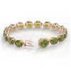 Image 3 : 65 ctw Green Tourmaline & Micro Diamond Bracelet 14k Rose Gold - REF-890H9R
