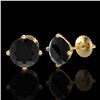 Image 2 : 3.01 ctw Fancy Black Diamond Art Deco Stud Earrings 18k Yellow Gold - REF-66A8N