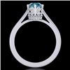Image 3 : 1.14 ctw Fancy Intense Blue Diamond Art Deco Ring 18k White Gold - REF-156W4H