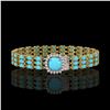 Image 1 : 22.19 ctw Turquoise & Diamond Bracelet 14K Yellow Gold - REF-281N8F