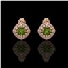 Image 1 : 4.39 ctw Tourmaline & Diamond Victorian Earrings 14K Rose Gold - REF-131N8F