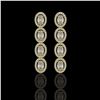 Image 1 : 5.33 ctw Oval Cut Diamond Micro Pave Earrings 18K Yellow Gold - REF-736H8R