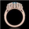 Image 3 : 2.26 ctw Fancy Intense Blue Diamond Art Deco Ring 18k Rose Gold - REF-254K5Y