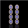Image 1 : 6.09 ctw Tanzanite & Diamond Micro Pave Halo Earrings 10k Rose Gold - REF-143R6K