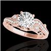 Image 1 : 1.25 ctw Certified Diamond Solitaire Antique Ring 10k Rose Gold - REF-197H8R