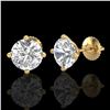 Image 2 : 3.01 ctw VS/SI Diamond Solitaire Art Deco Stud Earrings 18k Yellow Gold - REF-908W2H