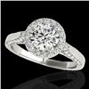 2.15 ctw Certified Diamond Solitaire Halo Ring 10k White Gold - REF-368R2K