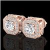 2.75 ctw VS/SI Diamond Solitaire Art Deco Stud Earrings 18k Rose Gold - REF-472R8K