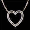 2 ctw VS/SI Diamond Heart Halo Designer Necklace 14k Rose Gold - REF-134Y8X