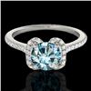 1.33 ctw SI Certified Fancy Blue Diamond Halo Ring 10k White Gold - REF-122A6N