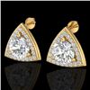 3 ctw Micro Pave VS/SI Diamond Certified Stud Earrings 18k Yellow Gold - REF-870F2M
