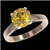 Image 2 : 2.50 ctw Certified Intense Yellow Diamond Solitaire Ring 10k Rose Gold - REF-564X5A