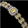 Image 2 : 13.88 ctw Citrine & Diamond Bracelet 14K White Gold - REF-236N4F