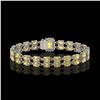 Image 3 : 13.88 ctw Citrine & Diamond Bracelet 14K White Gold - REF-236N4F