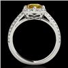 Image 2 : 2.05 ctw Certified SI/I Fancy Intense Yellow Diamond Ring 10k White Gold - REF-327F3M