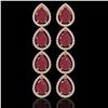 Image 1 : 16.01 ctw Ruby & Diamond Micro Pave Halo Earrings 10k Rose Gold - REF-236X4A