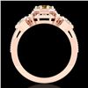 Image 3 : 1.01 ctw Intense Fancy Yellow Diamond Art Deco Ring 18k Rose Gold - REF-178K2Y