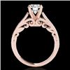 Image 2 : 1 ctw Certified Diamond Solitaire Ring 10k Rose Gold - REF-170A5N