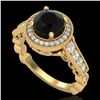 Image 1 : 1.91 ctw Fancy Black Diamond Engagment Art Deco Ring 18k Yellow Gold - REF-130R9K