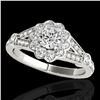 1.65 ctw Certified Diamond Solitaire Halo Ring 10k White Gold - REF-204K5Y