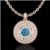 2.11 ctw Fancy Intense Blue Diamond Art Deco Necklace 18k Rose Gold - REF-227N3F