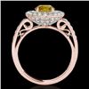 Image 2 : 2.25 ctw Certified SI/I Fancy Intense Yellow Diamond Ring 10k Rose Gold - REF-245A5N
