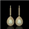 8.29 ctw Certified Opal & Diamond Victorian Earrings 14K Yellow Gold - REF-268W9H