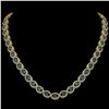 33.25 ctw London Topaz & Diamond Micro Pave Halo Necklace 10k Yellow Gold - REF-600K2Y