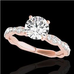 1.4 ctw Certified Diamond Solitaire Ring 10k Rose Gold - REF-197A8N