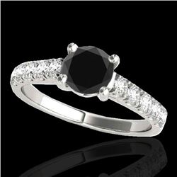 2.1 ctw Certified VS Black Diamond Solitaire Ring 10k White Gold - REF-61M4G