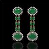 10.23 ctw Emerald & Diamond Earrings 14K Rose Gold - REF-227K3Y