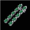 17.97 ctw Emerald & VS/SI Certified Diamond Tennis Earrings 10k White Gold - REF-161G8W