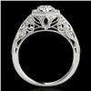 Image 2 : 1.4 ctw Certified Diamond Solitaire Antique Ring 10k White Gold - REF-203A2N