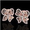 Image 1 : 1.25 ctw Designer Micro Butterfly VS/SI Diamond Earrings 14k Rose Gold - REF-141R8K