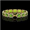 Image 2 : 33.37 ctw Peridot & Diamond Micro Pave Halo Bracelet 10k Yellow Gold - REF-405A5N