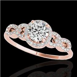 1.33 ctw Certified Diamond Solitaire Ring 10k Rose Gold - REF-190Y9X