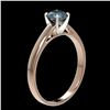 Image 3 : 0.75 ctw Certified Intense Blue Diamond Engagment Ring 10k Rose Gold - REF-57H8R