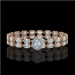 14.44 ctw Aquamarine & Diamond Bracelet 14K Rose Gold - REF-263H6R