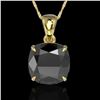 Image 2 : 6 Cushion Black Diamond Designer Necklace 18k Yellow Gold - REF-143Y6X