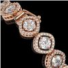 Image 3 : 13.06 ctw Cushion Cut Diamond Micro Pave Bracelet 18K Rose Gold - REF-1690G2W