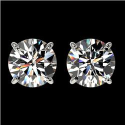 1.97 ctw Certified Quality Diamond Stud Earrings 10k White Gold - REF-256R3K