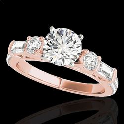 2 ctw Certified Diamond Pave Solitaire Ring 10k Rose Gold - REF-231H8R