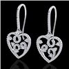 Image 1 : 2.50 ctw VS/SI Diamond Micro Pave Designer Earrings 14k White Gold - REF-227F3M