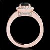 Image 2 : 2 ctw Certified VS Black Diamond Solitaire Halo Ring 10k Rose Gold - REF-65X5A