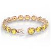 Image 3 : 78 ctw Citrine & Micro Pave VS/SI Diamond Bracelet 14k Rose Gold - REF-212A8N