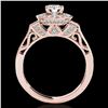 Image 2 : 1.5 ctw Certified Diamond Solitaire Halo Ring 10k Rose Gold - REF-204F5M