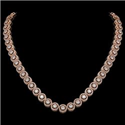 20.35 ctw Diamond Micro Pave Necklace 18K Rose Gold - REF-1600F4M