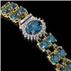 Image 2 : 17.78 ctw London Topaz & Diamond Bracelet 14K Yellow Gold - REF-209K3Y